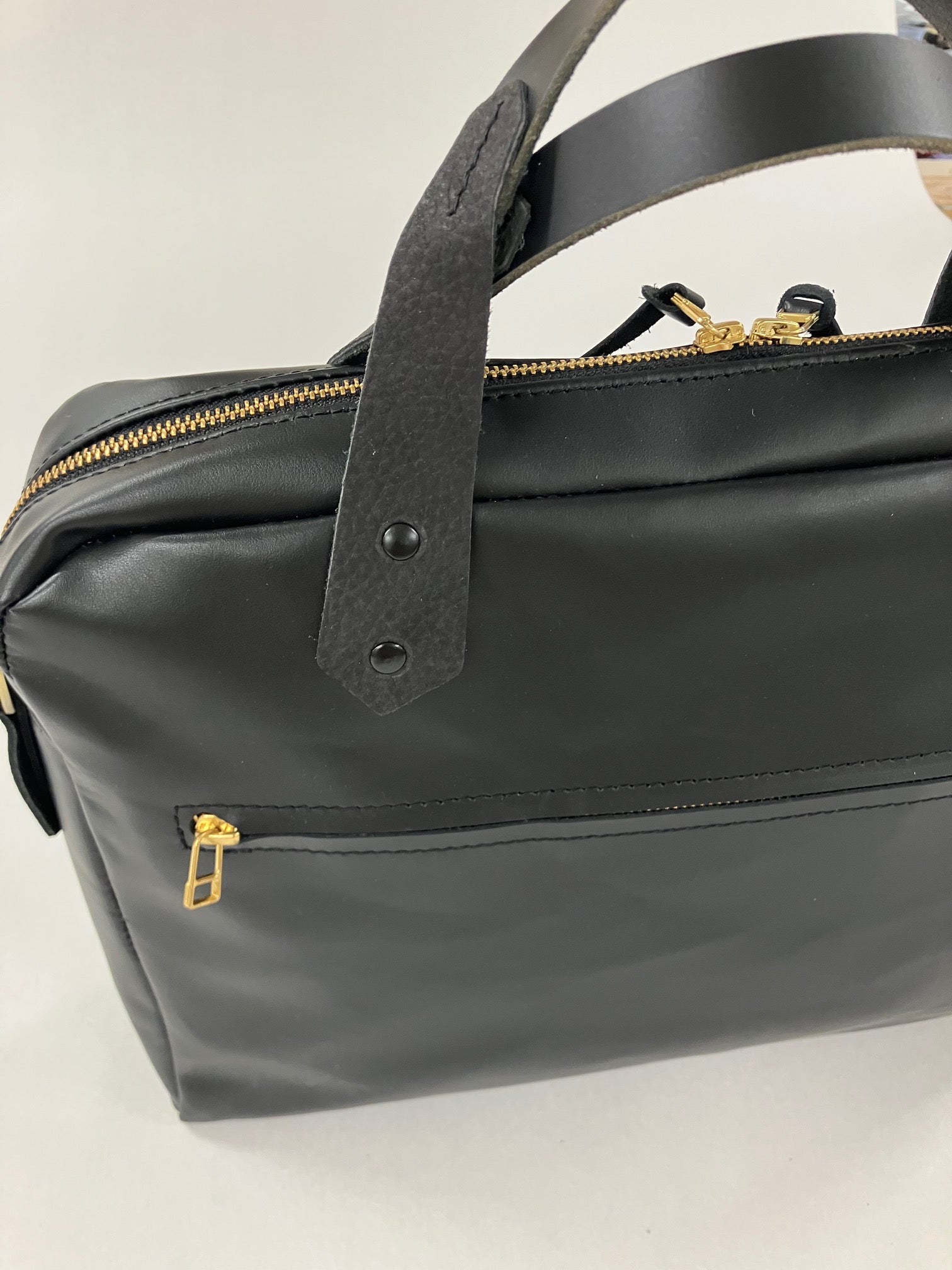 SAMPLE - ONE OF A KIND Leather briefcase, attache case, messenger bag in black leather