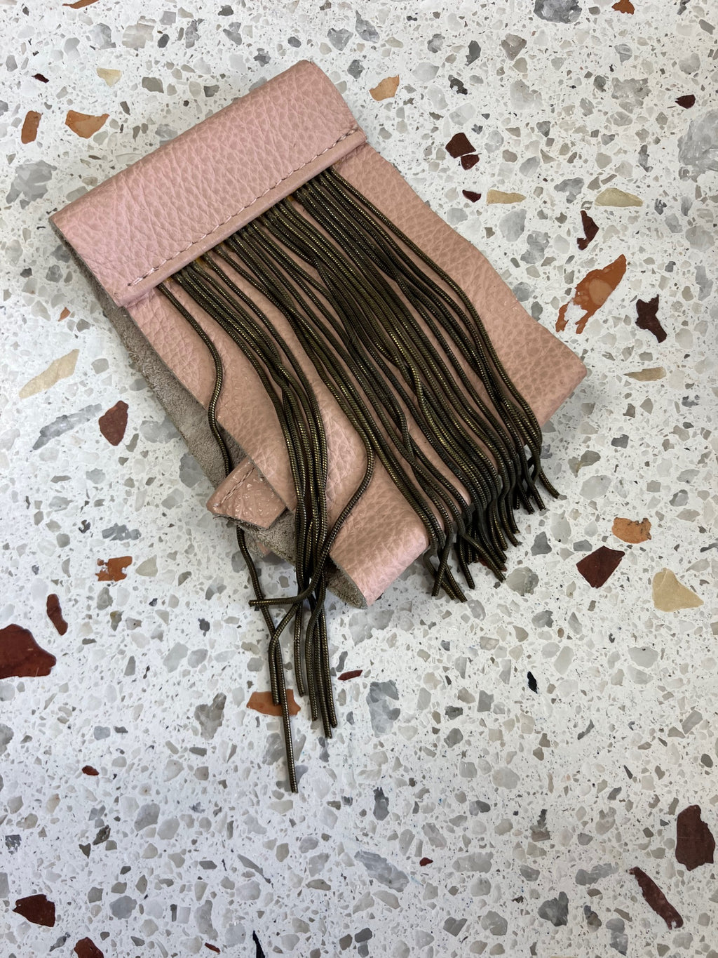 ONE OF A KIND Statement leather fringe bracelet, rock chic chain and leather bracelet