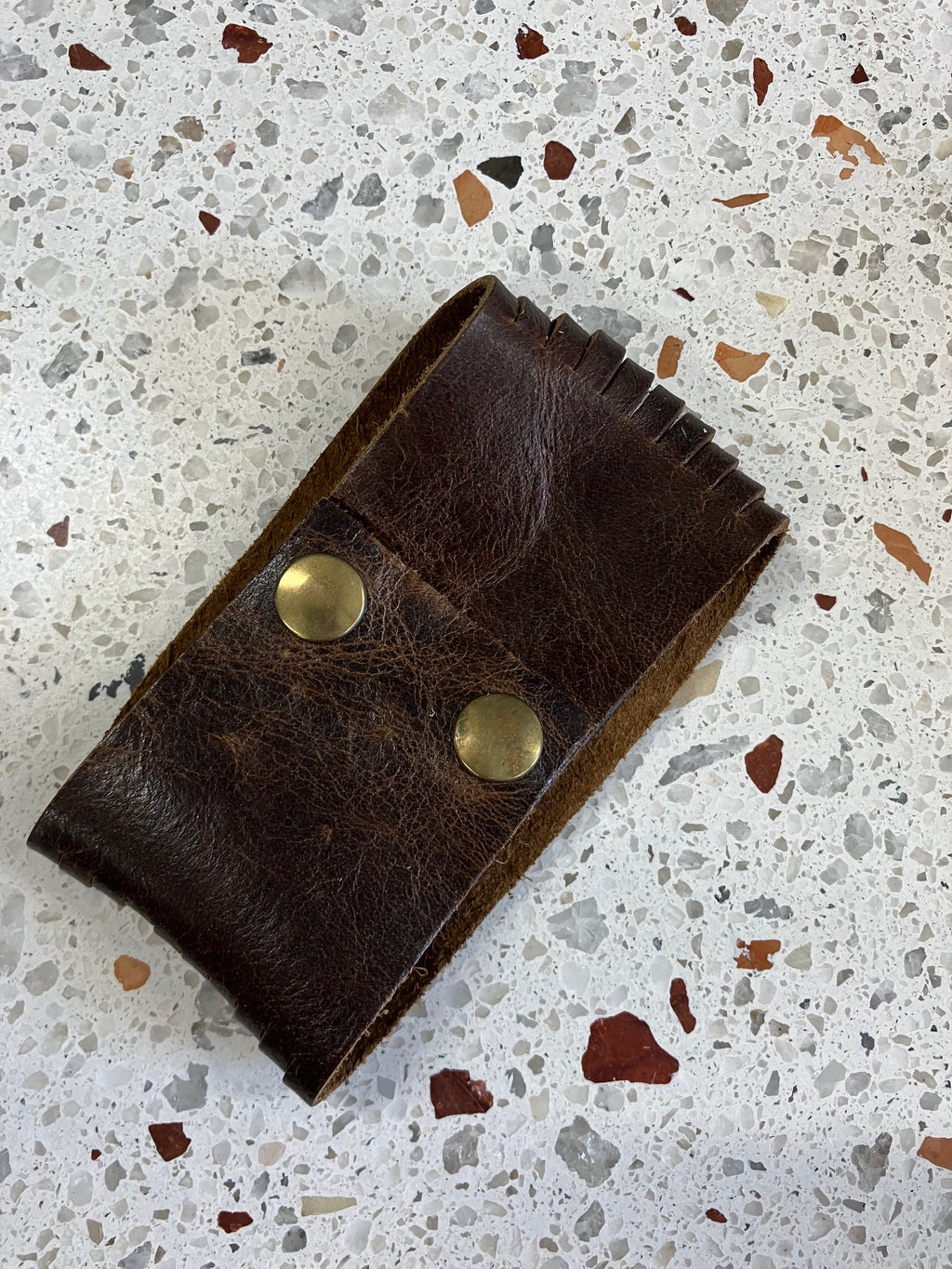 ONE OF A KIND Leather fringe bracelet Handmade in Canada Size L