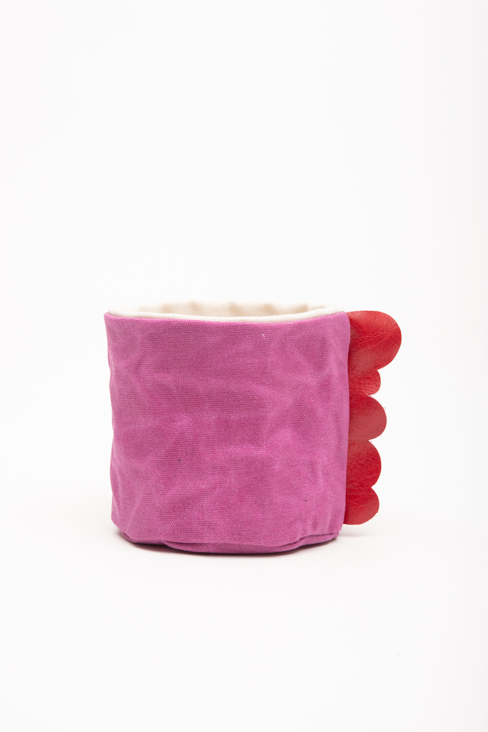 House basket, flowerpot holder, storage bin in waxed canvas CHARLOTTE model