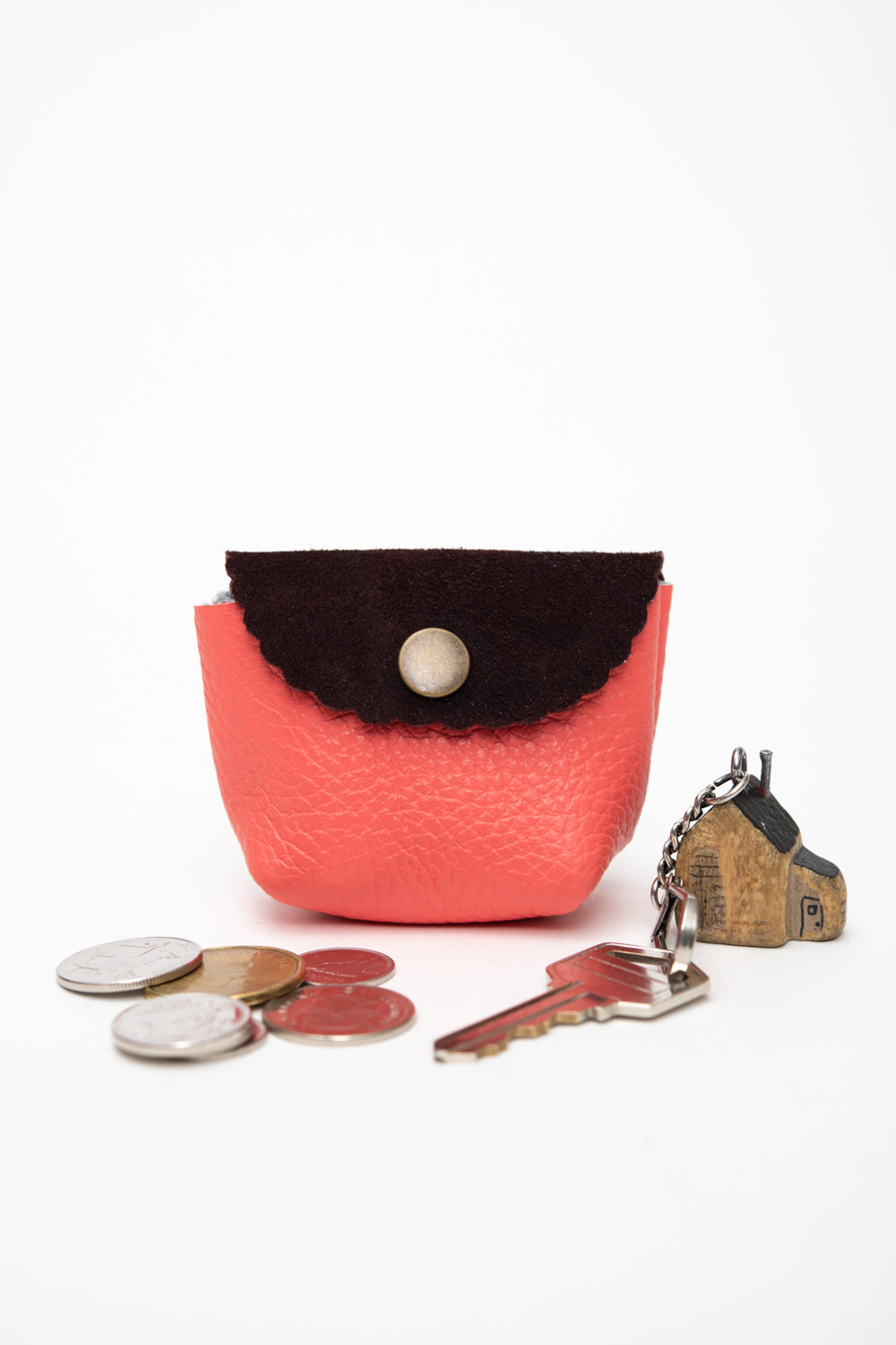 Veinage Leather Compact Mini Pouch Coin Purse CHOUQUETTE Model Unique Edition Made in Montreal Canada