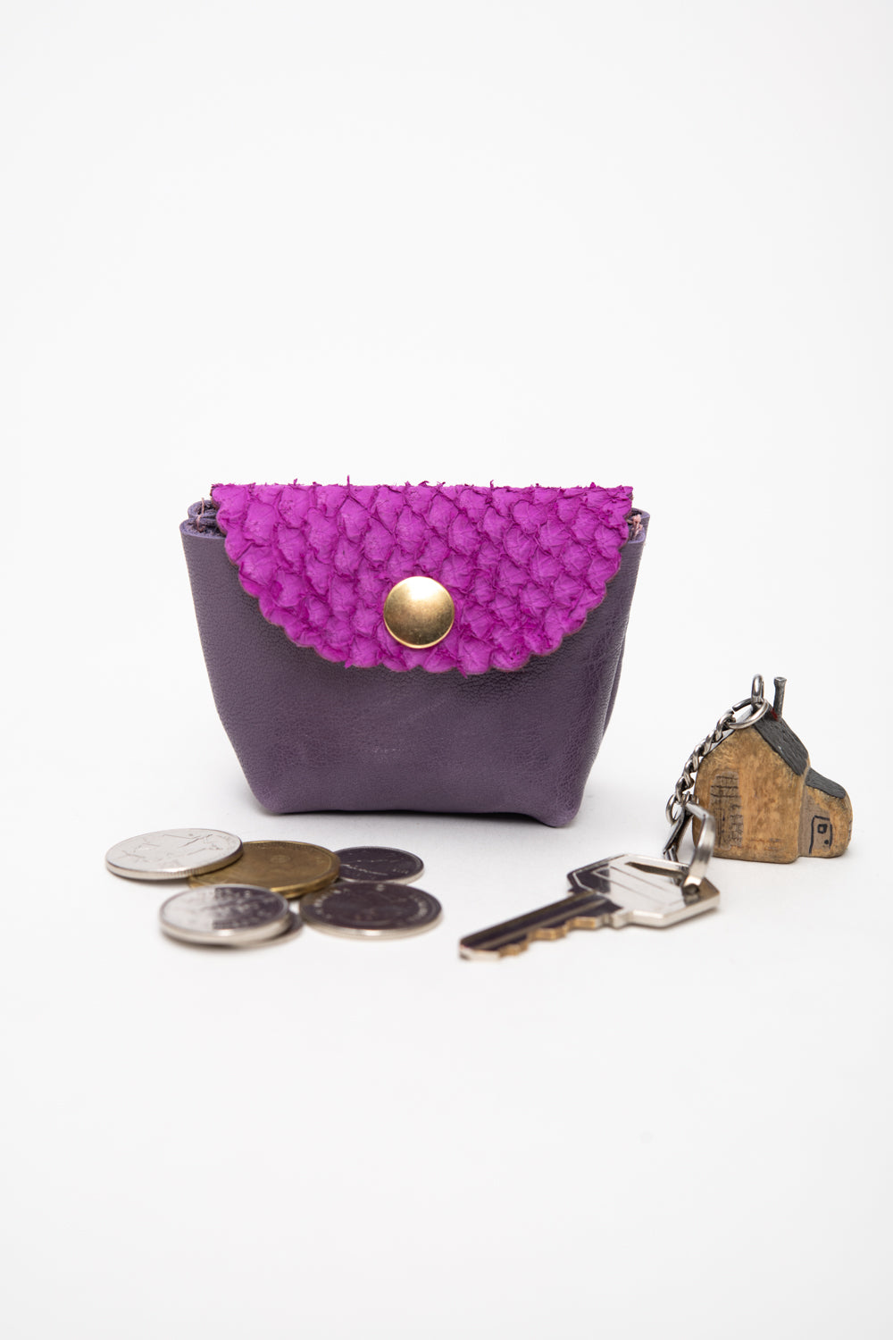 Veinage Leather Compact Mini Pouch Coin Purse CHOUQUETTE Model Unique Edition Made in Montreal Canada