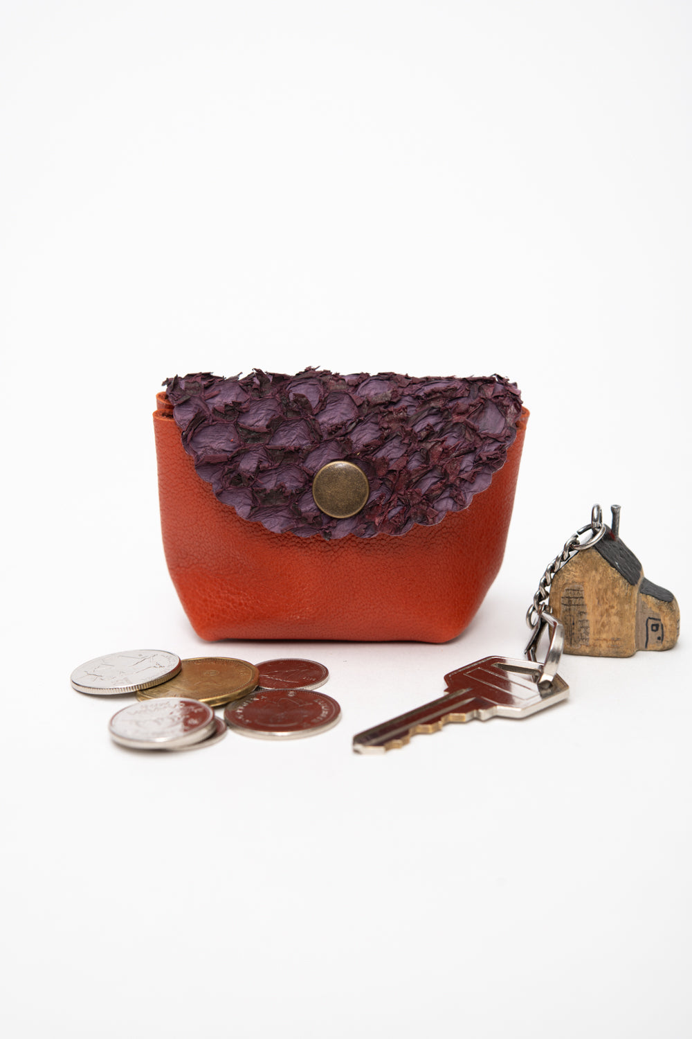 Veinage Leather Compact Mini Pouch Coin Purse CHOUQUETTE Model Unique Edition Made in Montreal Canada