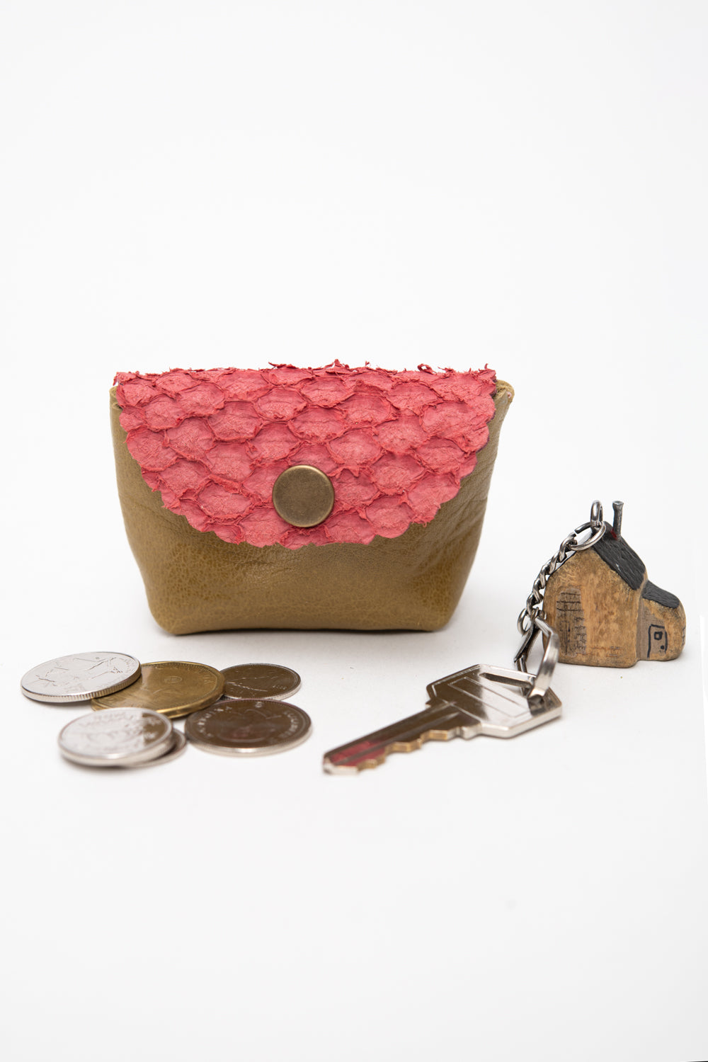 Veinage Leather Compact Mini Pouch Coin Purse CHOUQUETTE Model Unique Edition Made in Montreal Canada