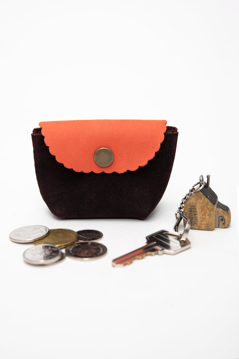 Veinage Leather Compact Mini Pouch Coin Purse CHOUQUETTE Model Unique Edition Made in Montreal Canada