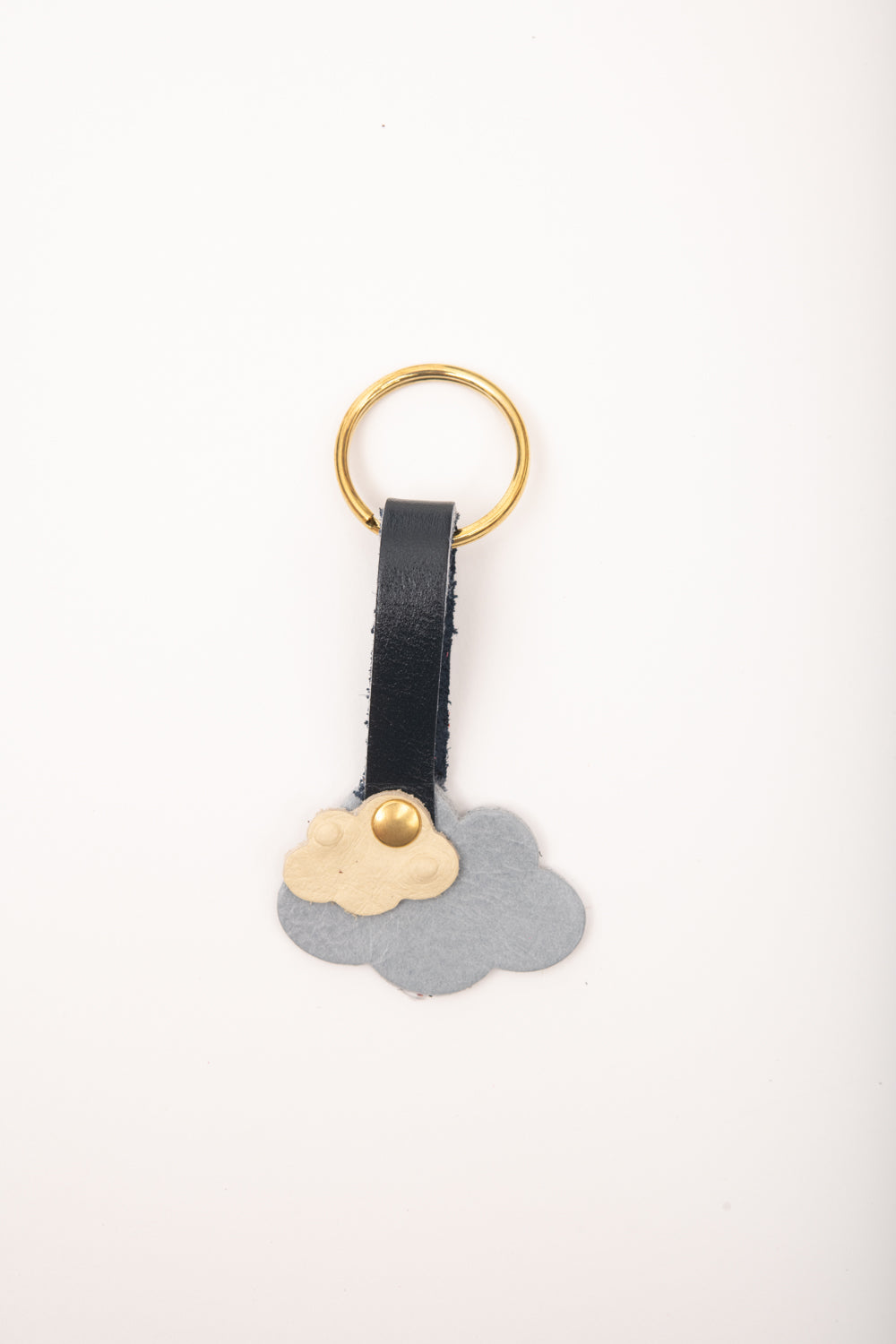 Veinage Leather cloud or heart keychain Sorbet model handmade in Montreal