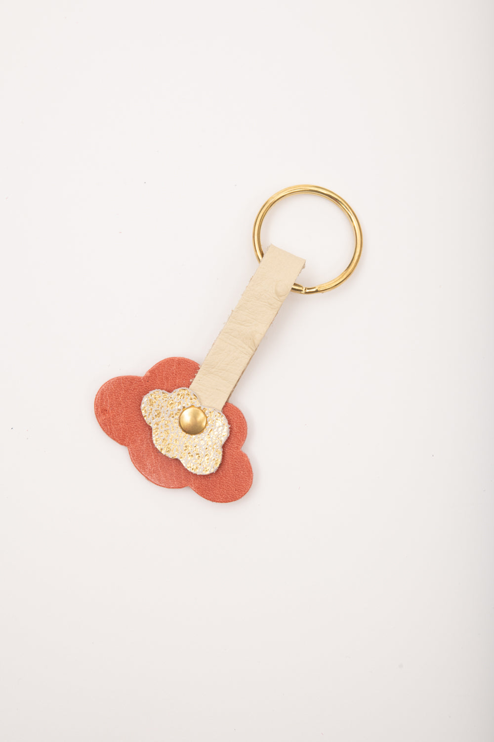 Veinage Leather cloud or heart keychain Sorbet model handmade in Montreal