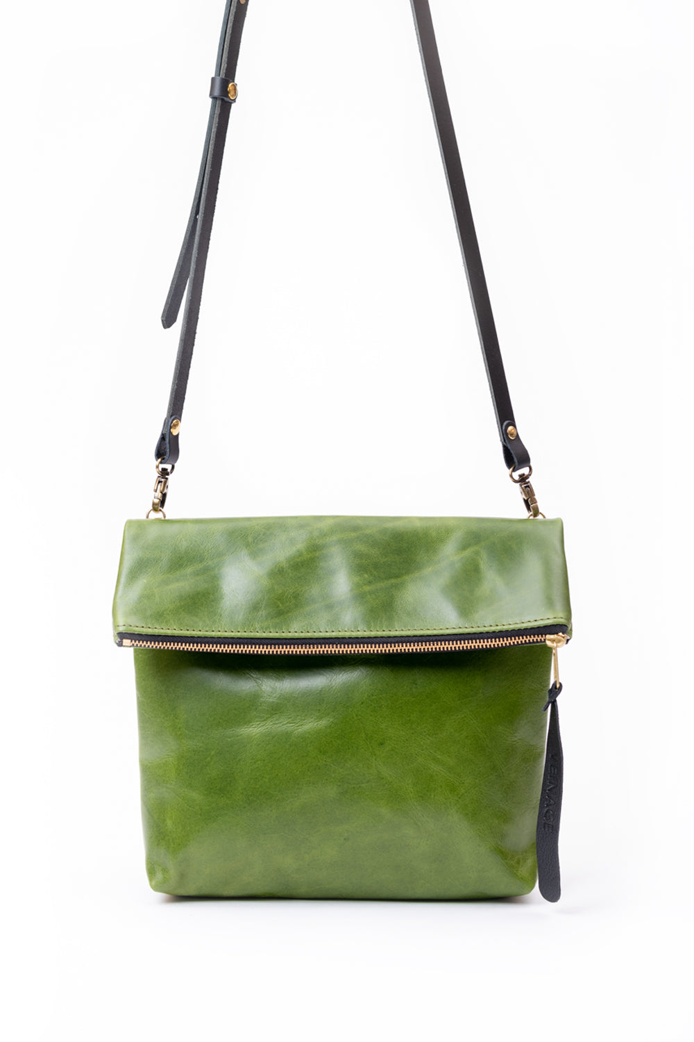 Leather clutch bag with crossbody strap BORDEAUX model