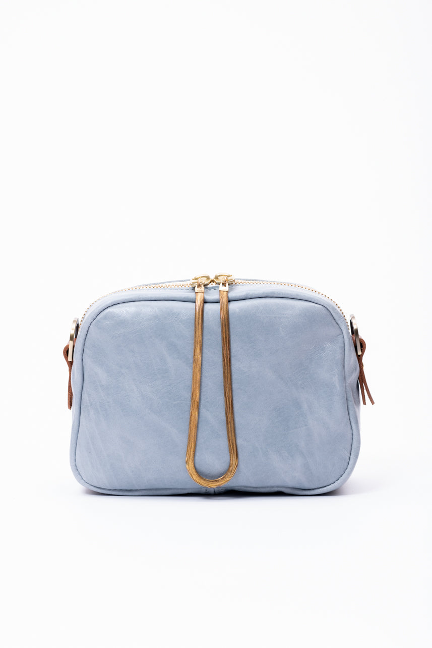 Veinage Leather crossbody bag and brass charm CARTIER model, handmade in Montreal Canada