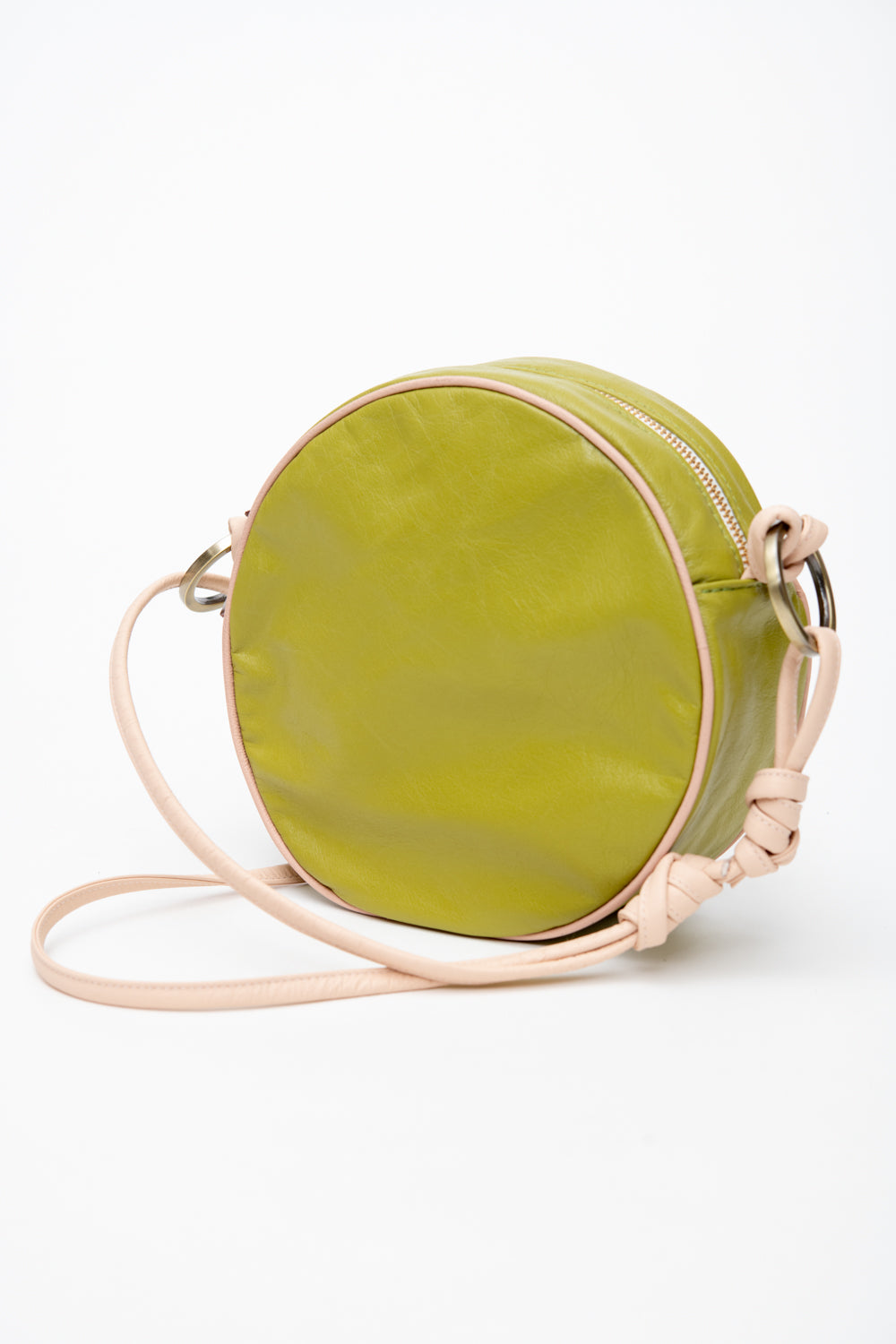 Veinage Round-Shaped Shoulder Handbag MACARON Model Made in Montreal Canada