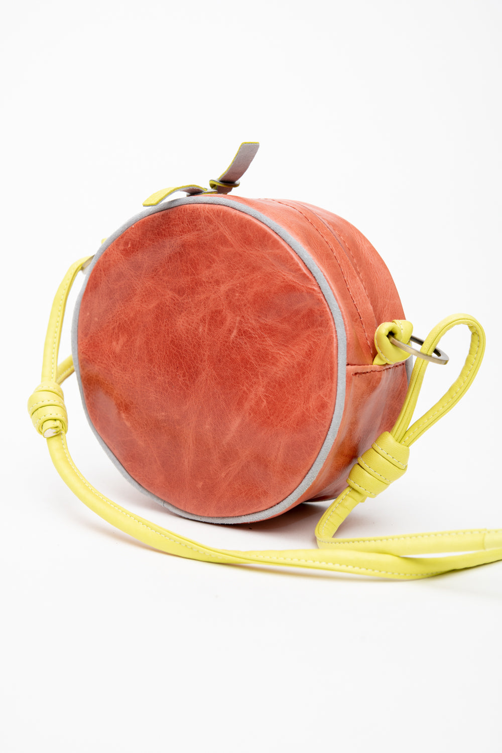 Veinage Round-Shaped Shoulder Handbag MACARON Model Made in Montreal Canada