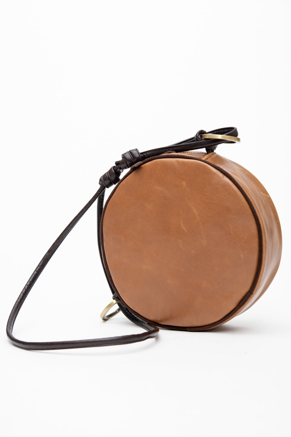 Veinage Round-Shaped Shoulder Handbag MACARON Model Made in Montreal Canada