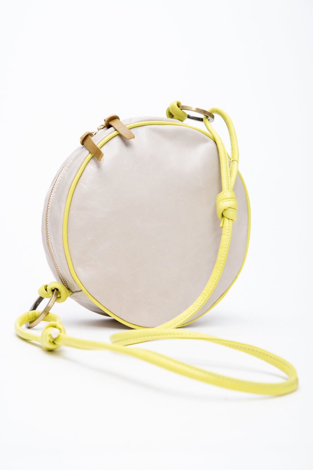Veinage Round-Shaped Shoulder Handbag MACARON Model Made in Montreal Canada