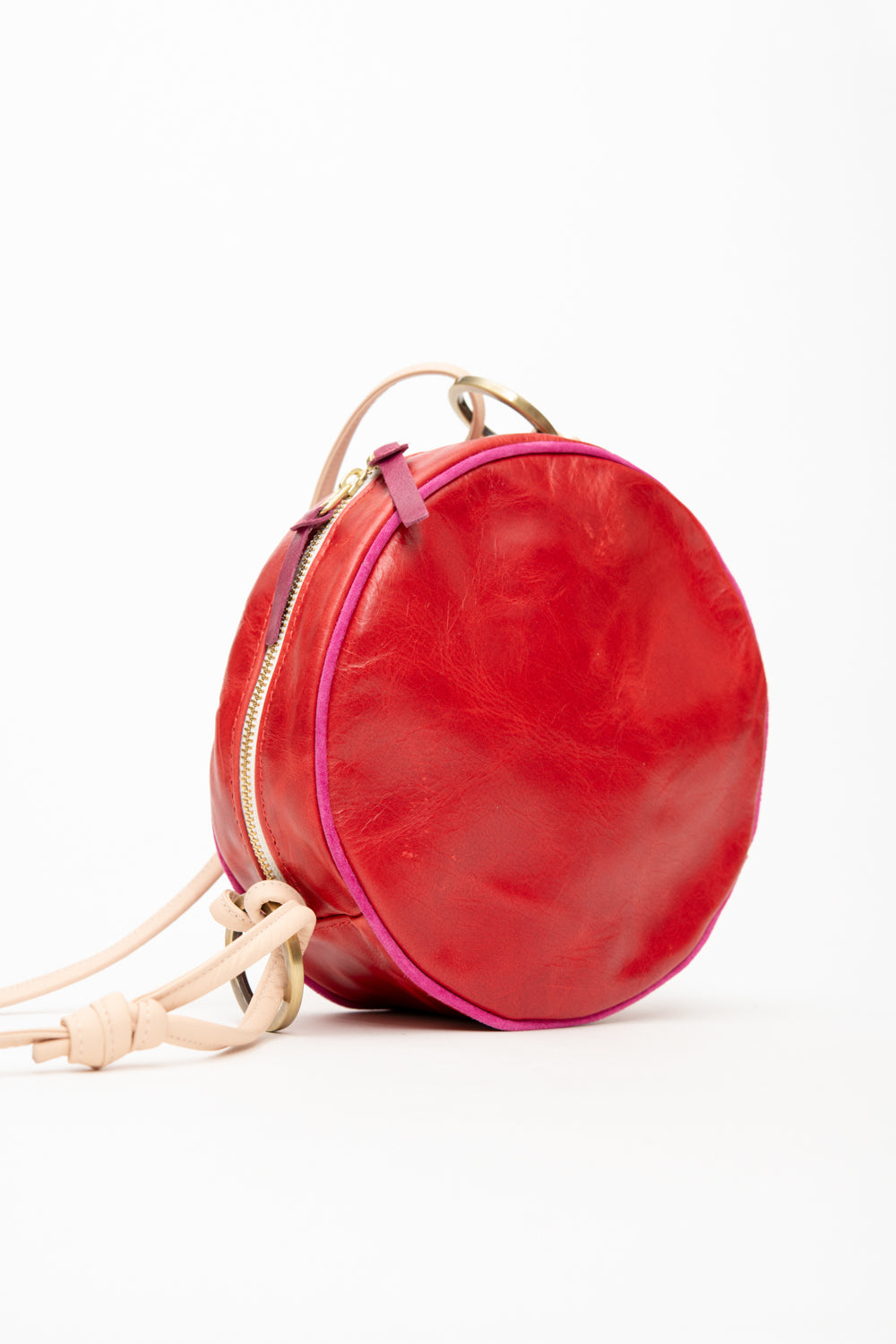 Veinage Round-Shaped Shoulder Handbag MACARON Model Made in Montreal Canada