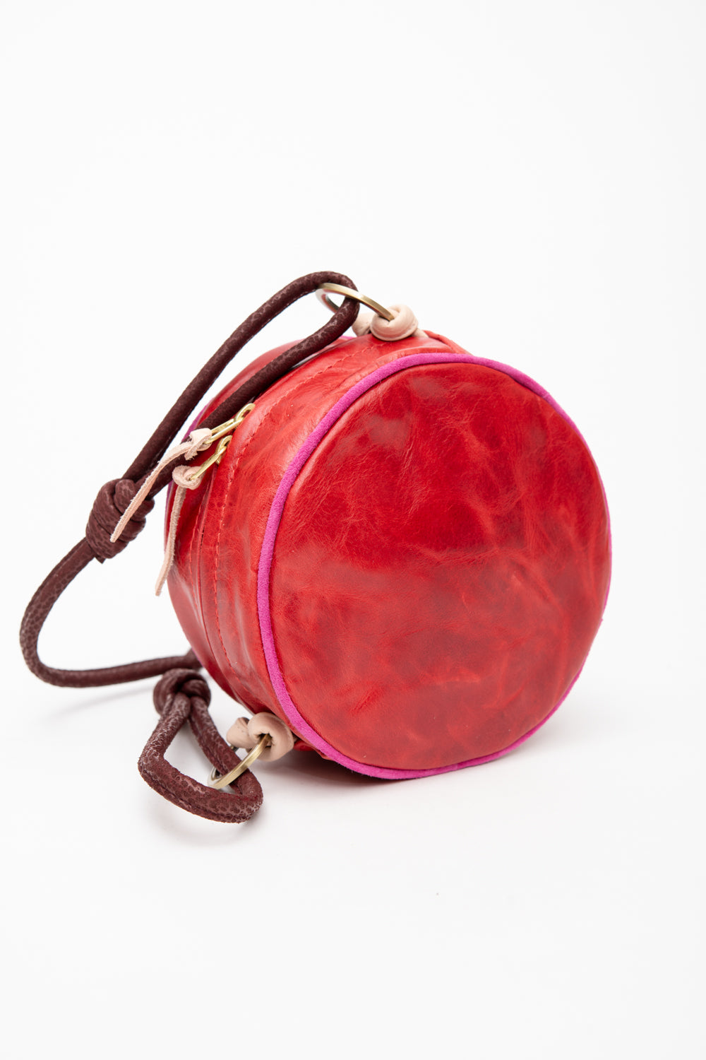 Veinage Round-Shaped Shoulder Handbag MACARON Model Made in Montreal Canada