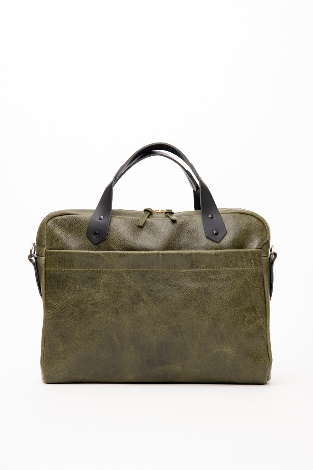 Leather briefcase, attache case OPUS model handmade by VEINAGE in Montreal