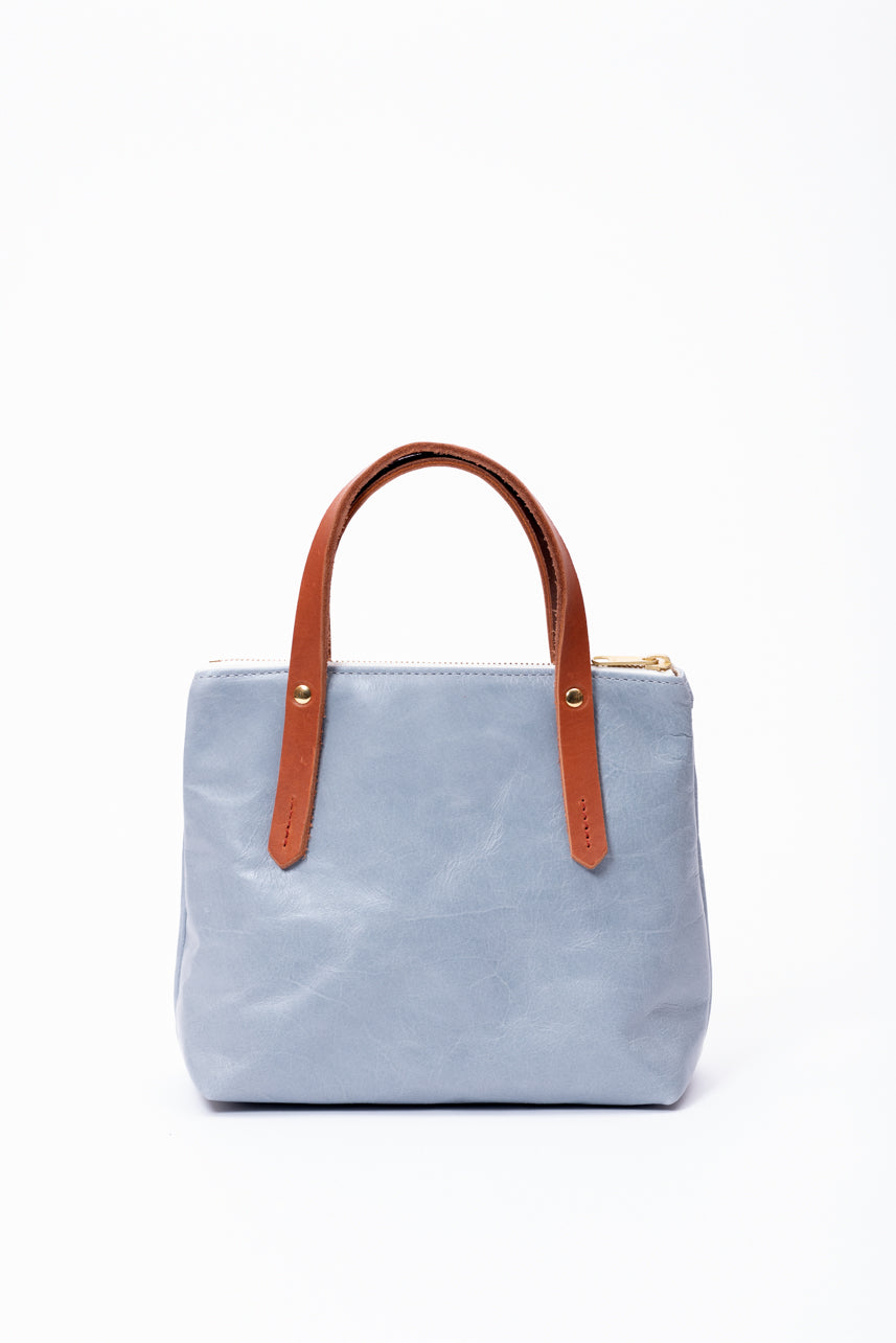 Leather handbag with crossbody strap PAPINEAU model