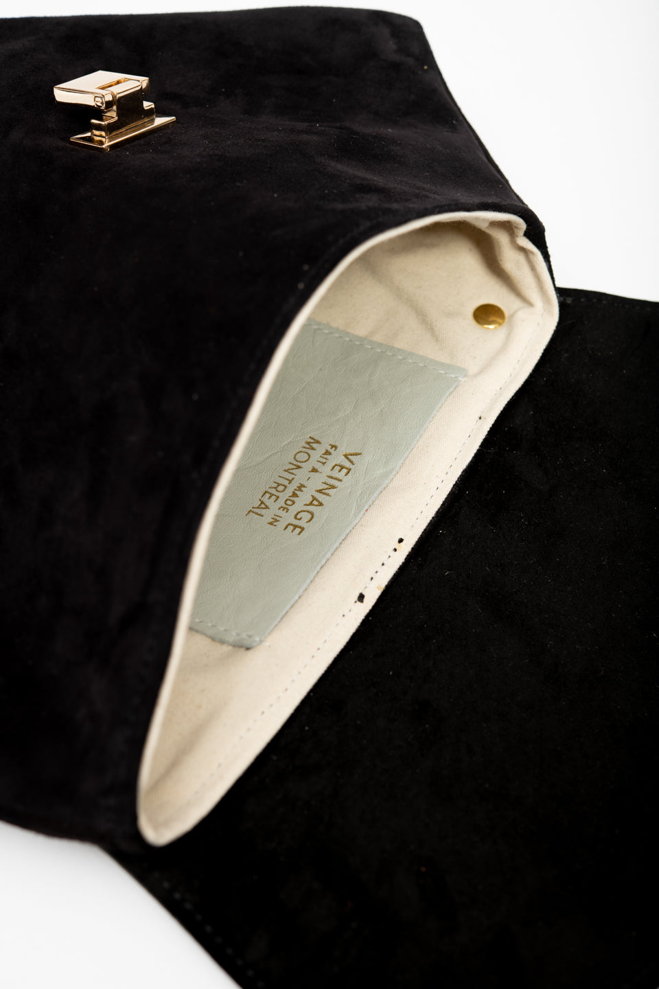 Five-sided polygon handbag PENTAGONO model from the Variable Geometry collection, handmade in Montreal, Canada