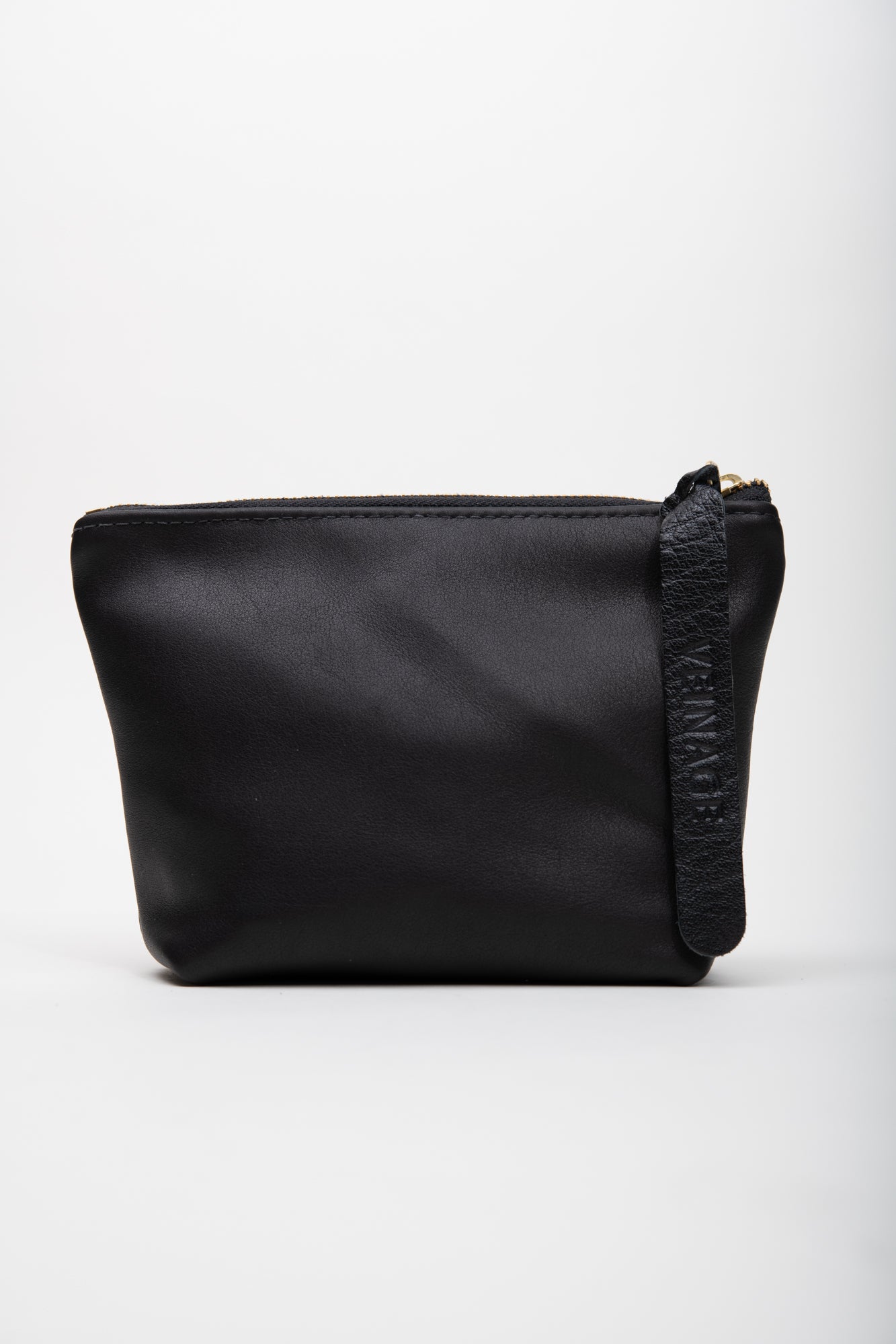 Veinage Garnier black leather pouch, handmade in Montreal, Canada