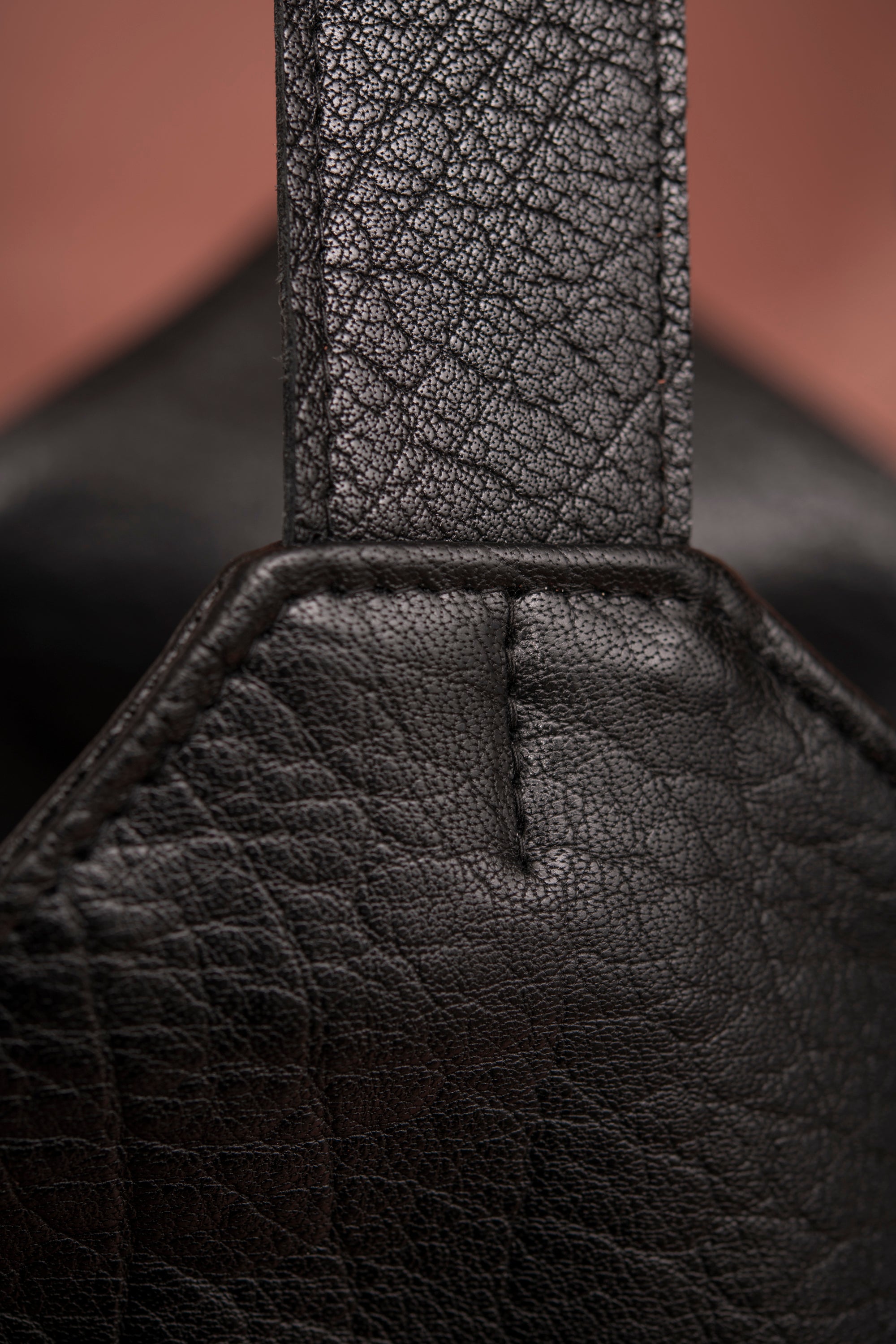 Geometrical leather tote bag MONT-ROYAL, Veinage handmade in Montreal, Canada