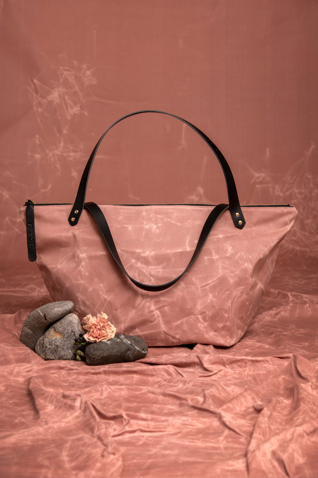 Waxed canvas and leather travel bag FRONTENAC made to order