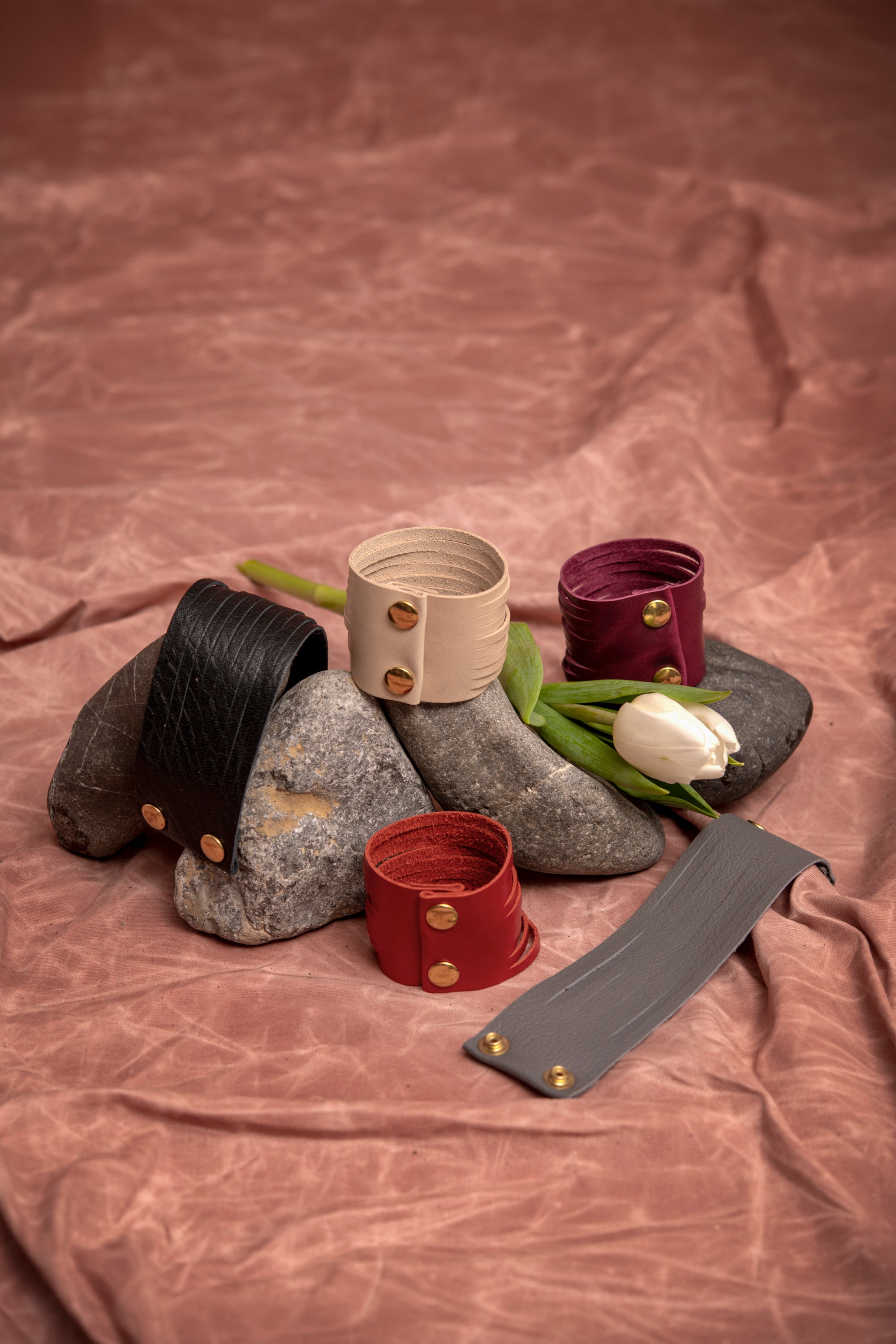 Veinage Fringe leather bracelet HOLT made to order, handmade in Montreal, Canada