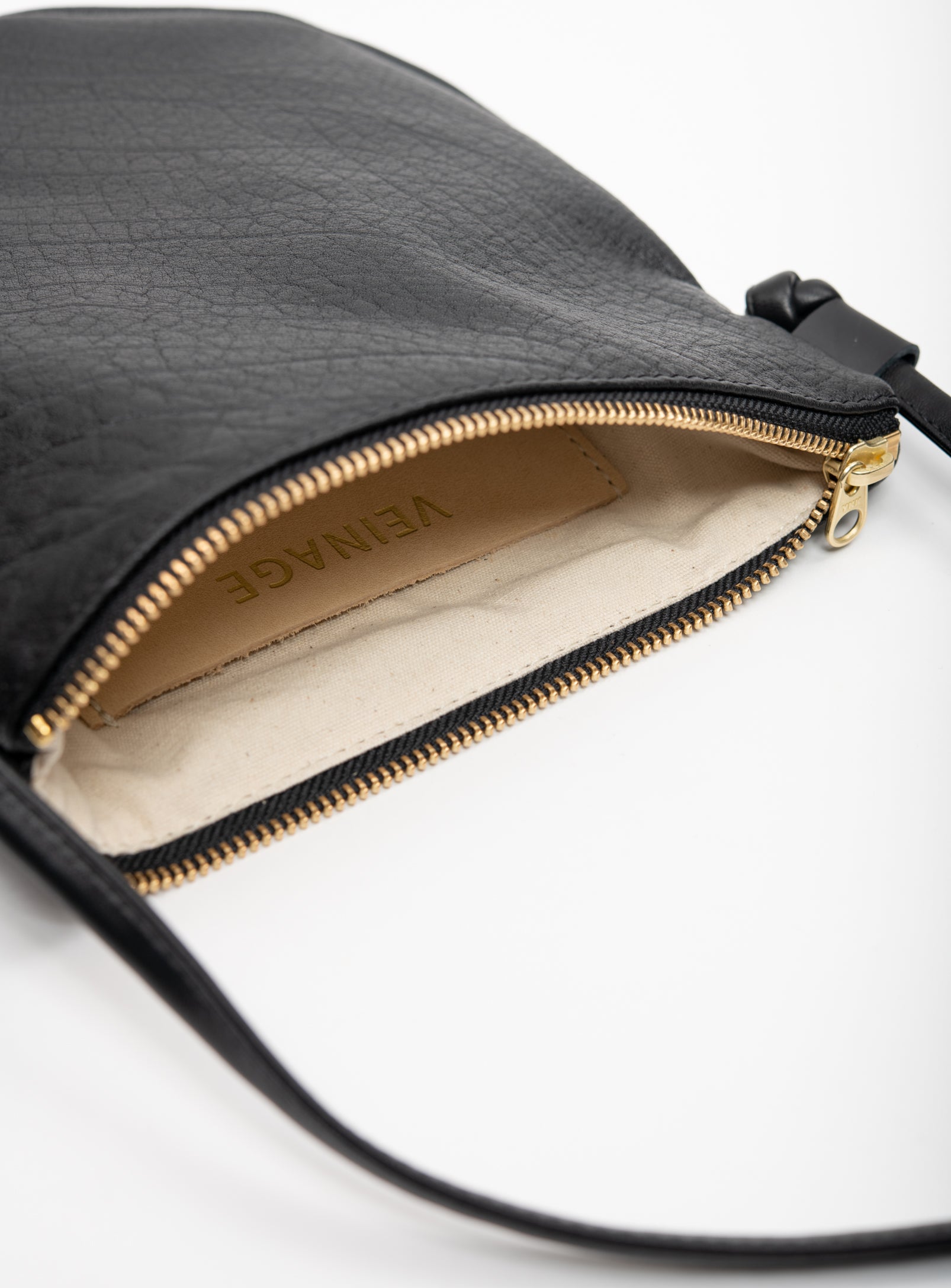 Leather crossbody bag TULIPA model VEINAGE x Belle + Rebelle