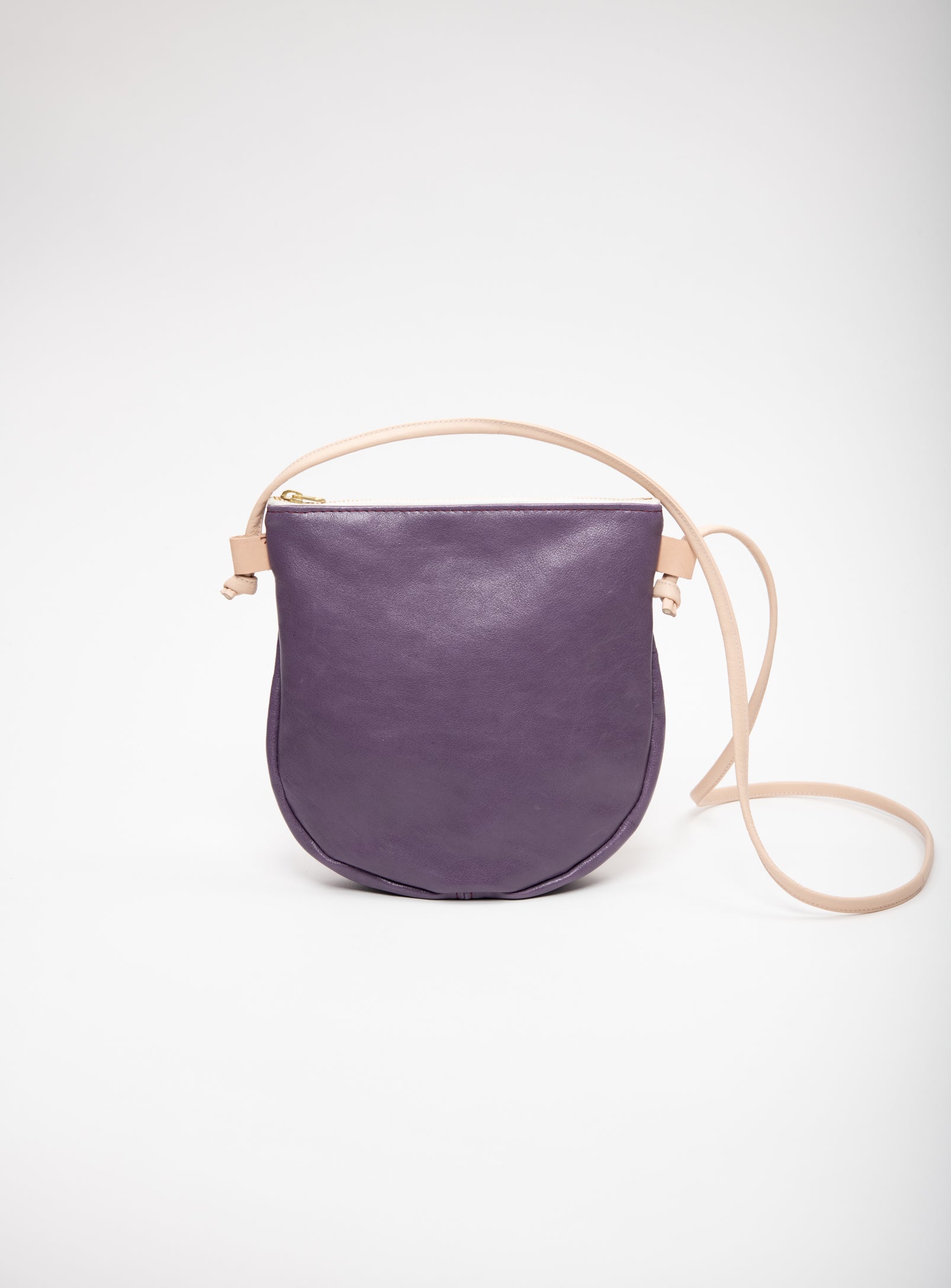 Leather crossbody bag TULIPA model VEINAGE x Belle + Rebelle