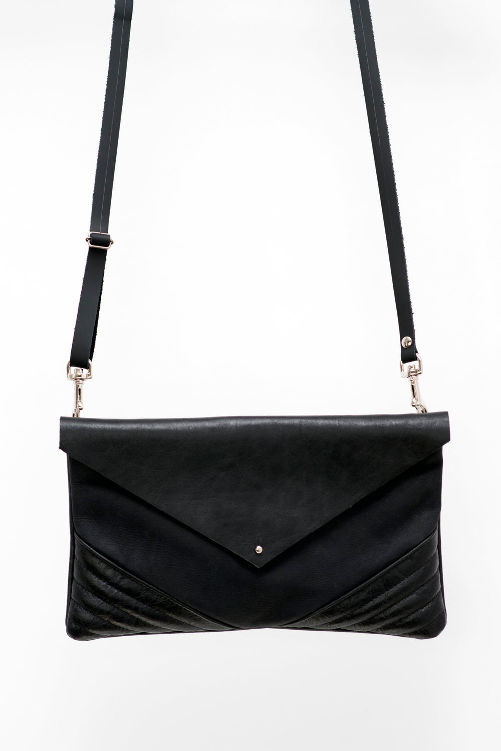 Leather clutch bag ÉMERAUDE made to order