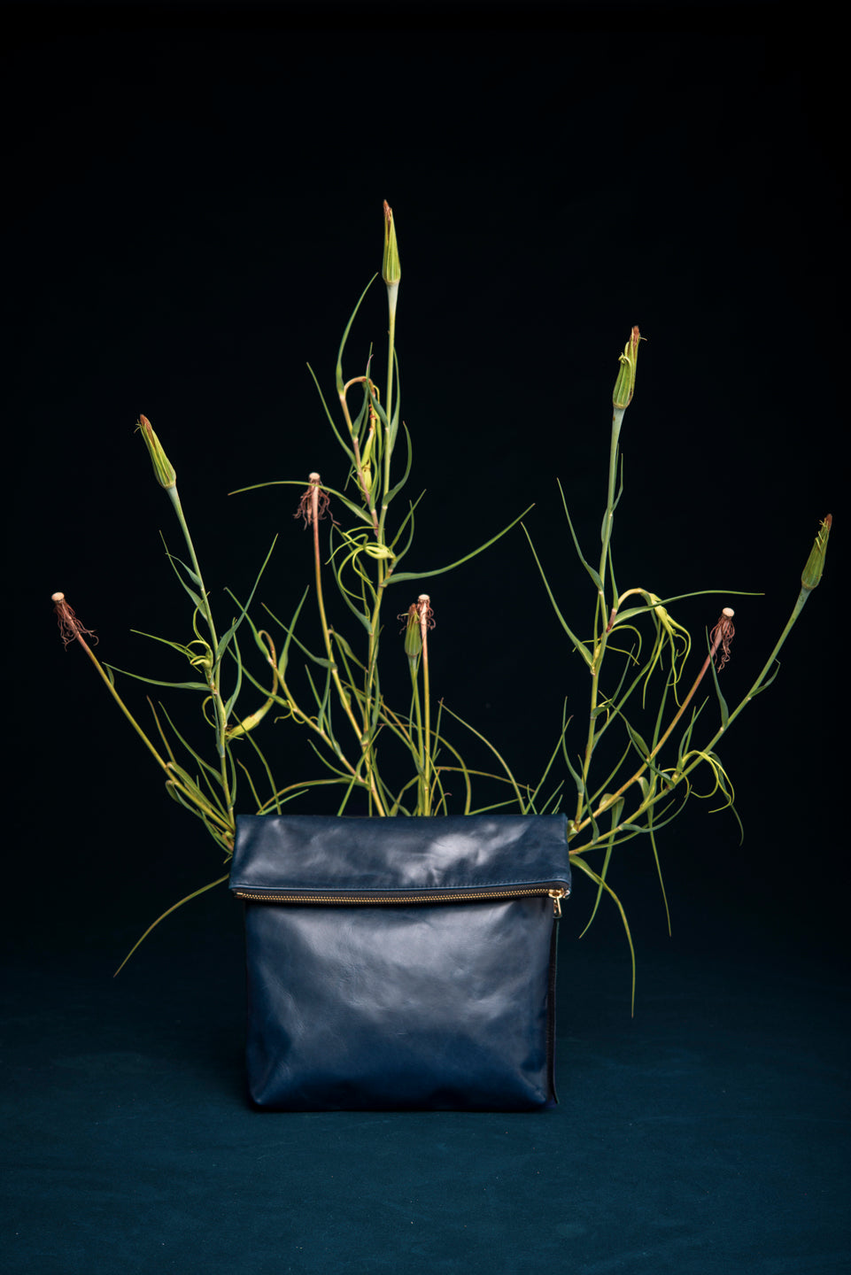 Leather clutch bag with crossbody strap BORDEAUX made to order by Veinage, handmade in Montreal Canada