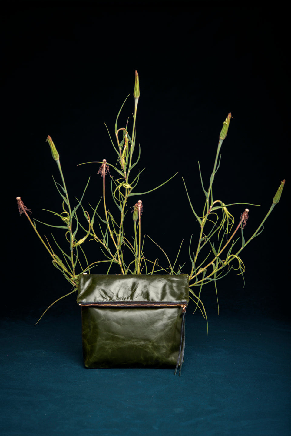 Leather clutch bag with crossbody strap BORDEAUX made to order by Veinage, handmade in Montreal Canada