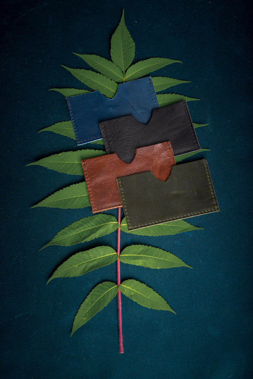 Leather minimalist card holder CHABOT made to order