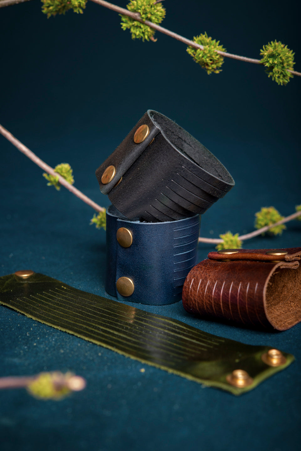 Veinage Fringe leather bracelet HOLT made to order, handmade in Montreal, Canada