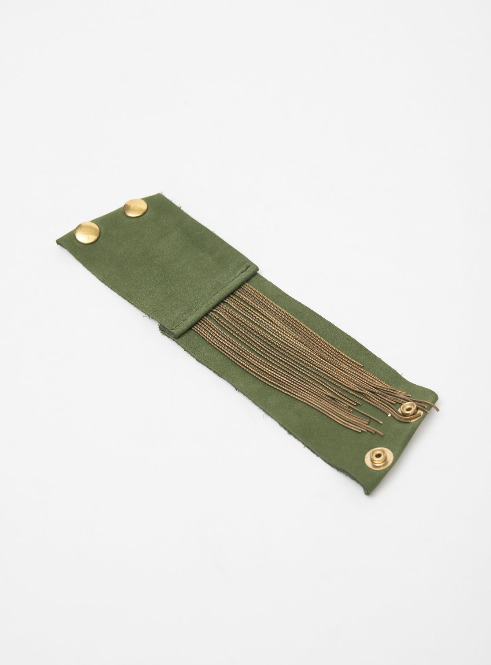 Veinage Statement leather fringe bracelet DANDURAND model, handmade Montreal, Canada