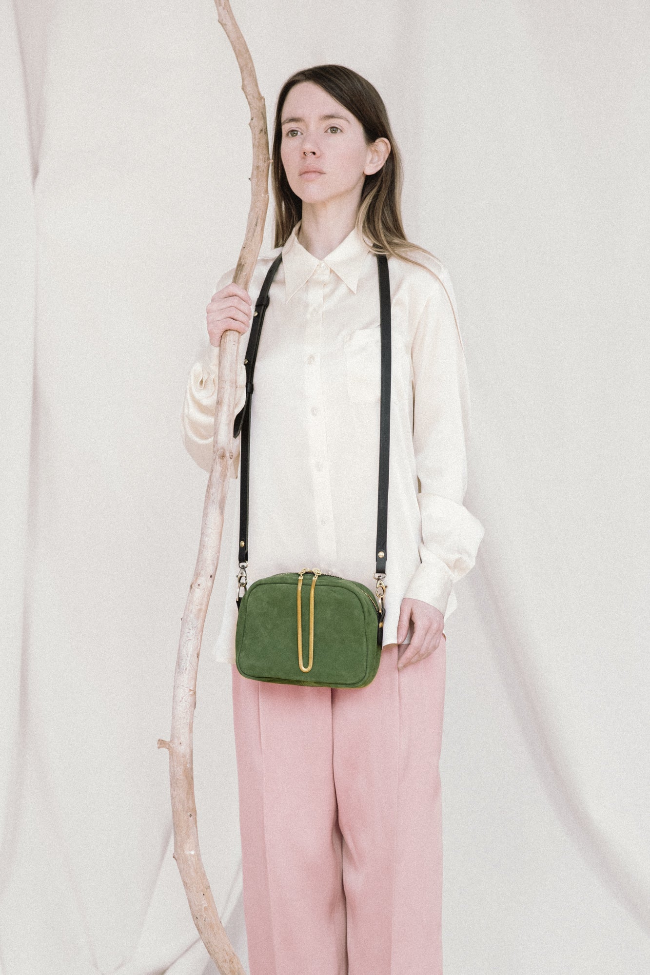 Veinage Leather crossbody bag and brass charm CARTIER model