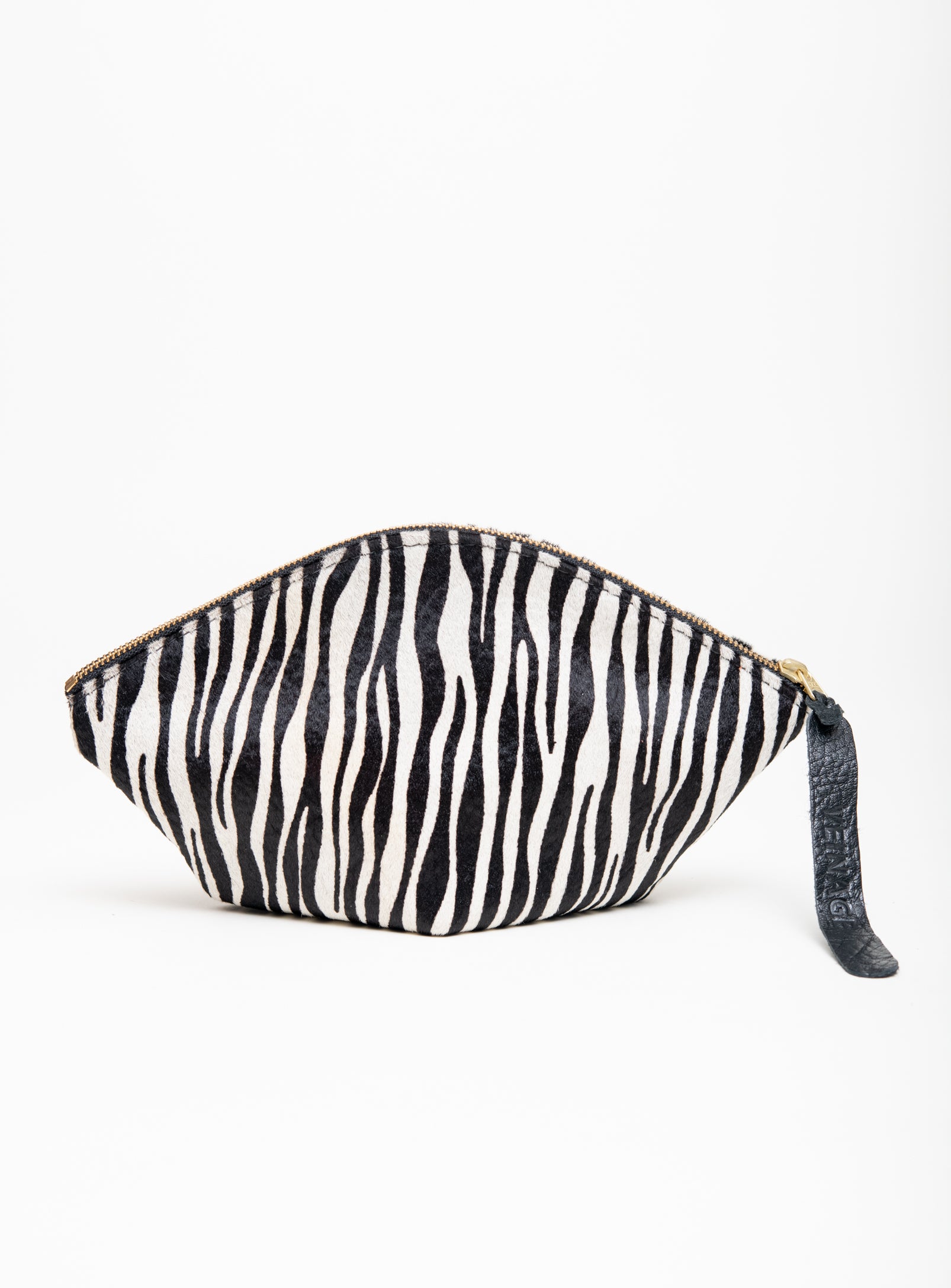 VEINAGE Leather pouch, evening clutch, cosmetic case NAPLES model, handmade in Montreal, Canada