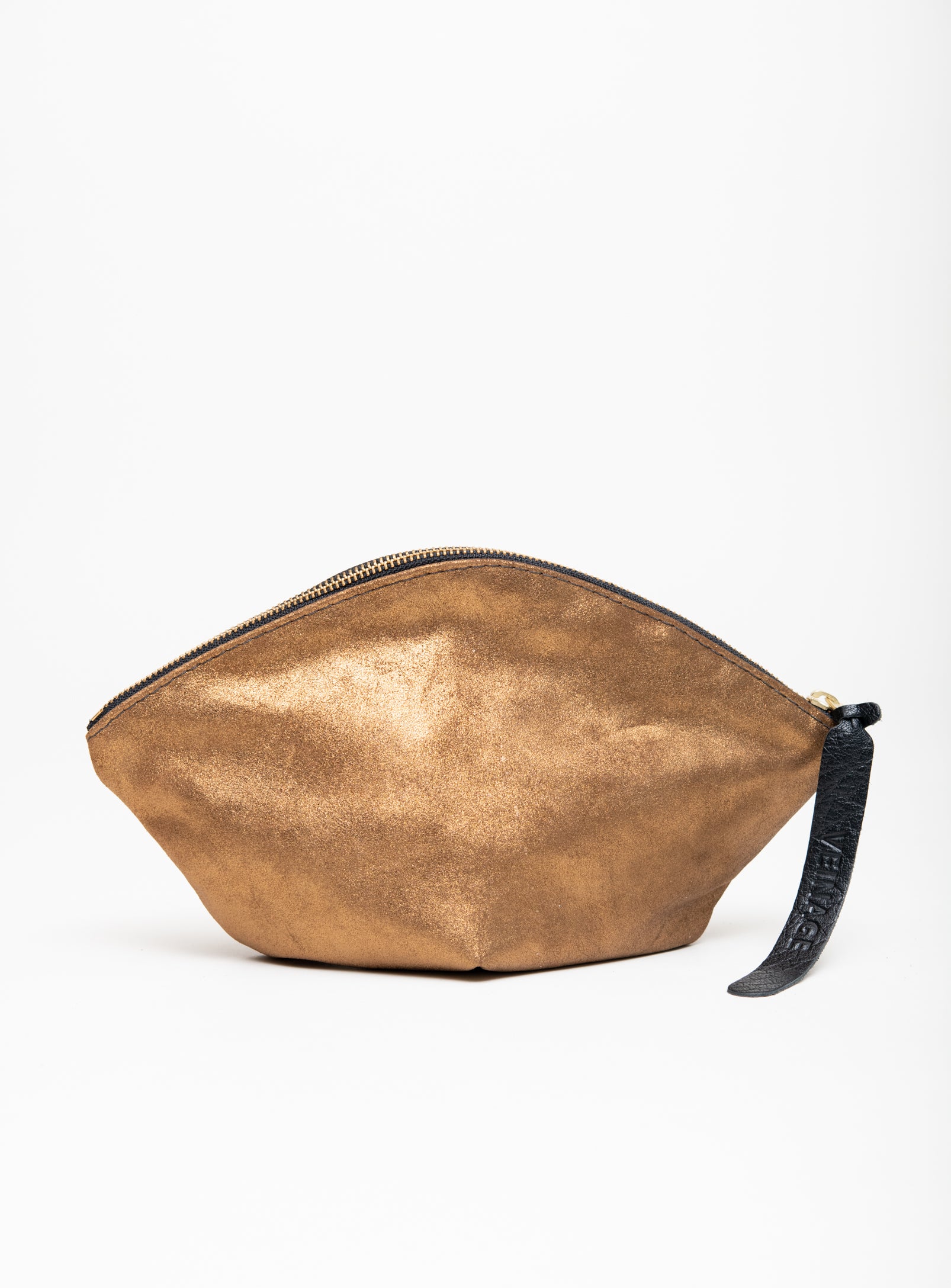 VEINAGE Leather pouch, evening clutch, cosmetic case NAPLES model, handmade in Montreal, Canada