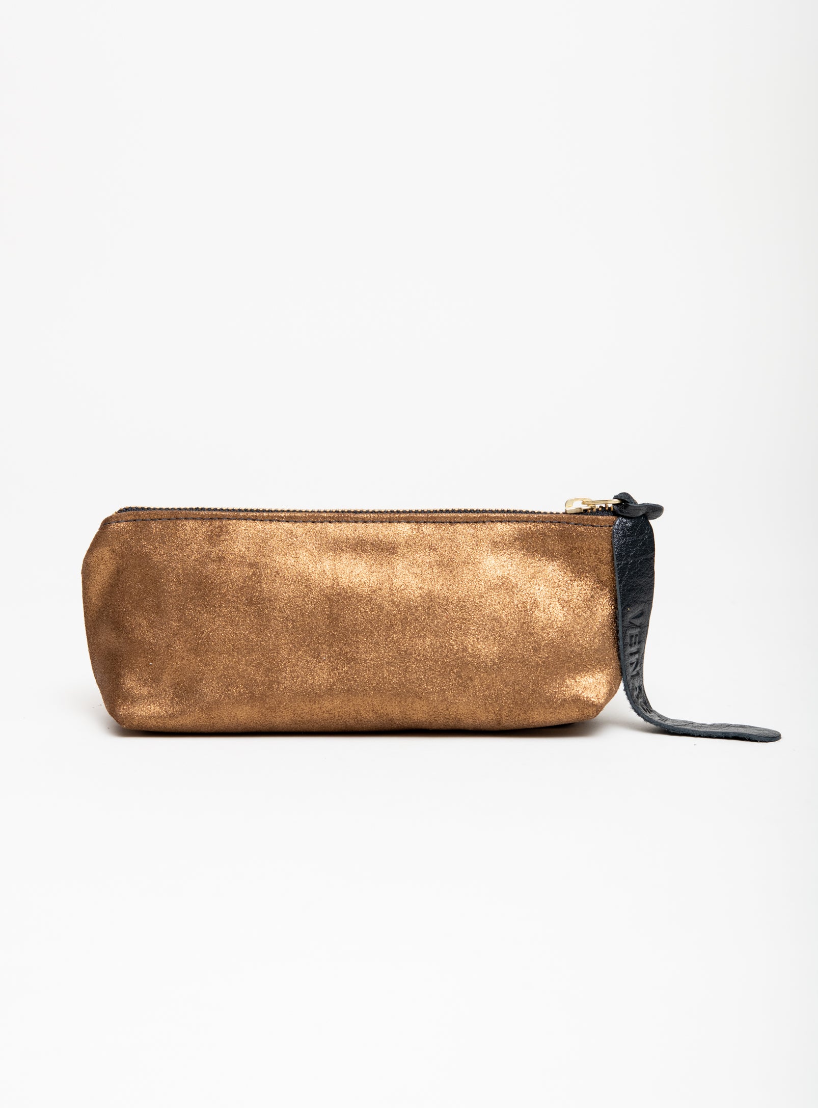 Veinage Leather pencil, cosmetic case TURIN model, handmade in Montréal, Canada