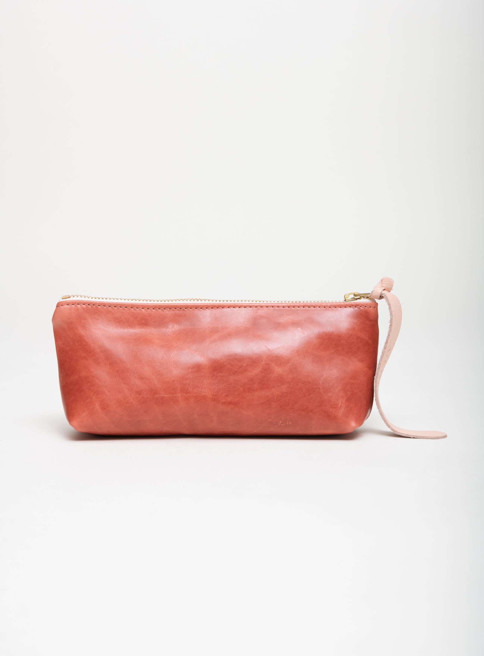 Veinage Leather pencil, cosmetic case TURIN model, handmade in Montréal, Canada