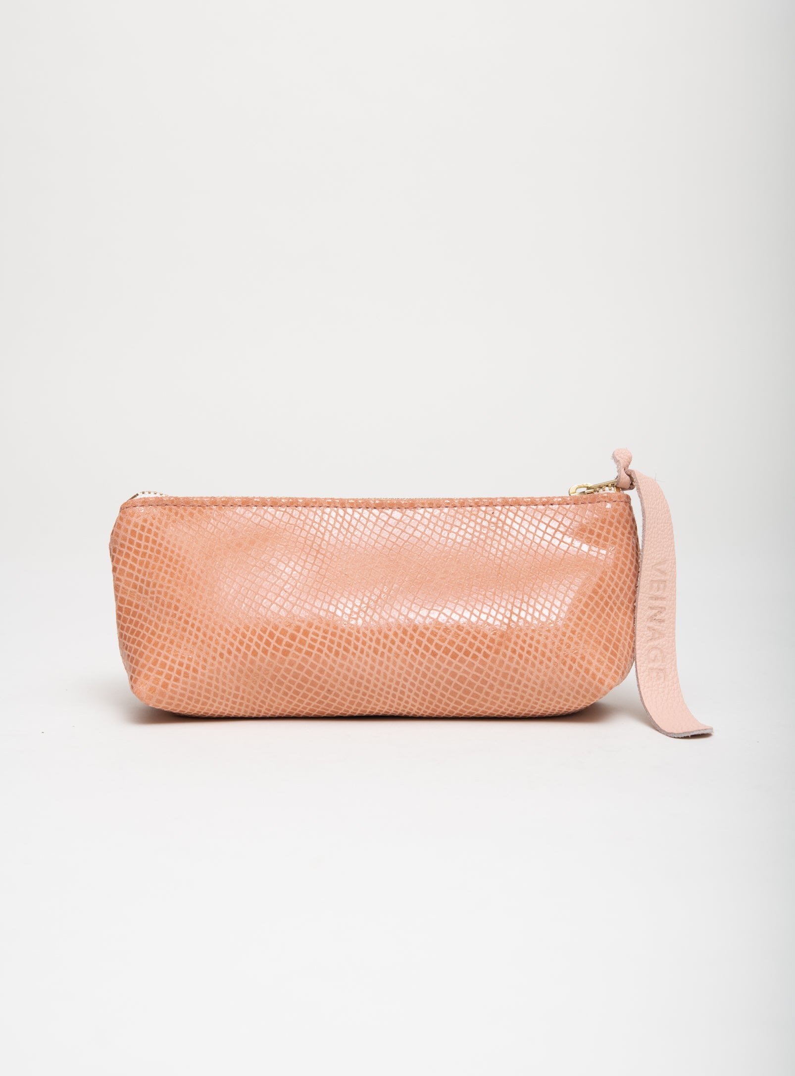 Veinage Leather pencil, cosmetic case TURIN model, handmade in Montréal, Canada