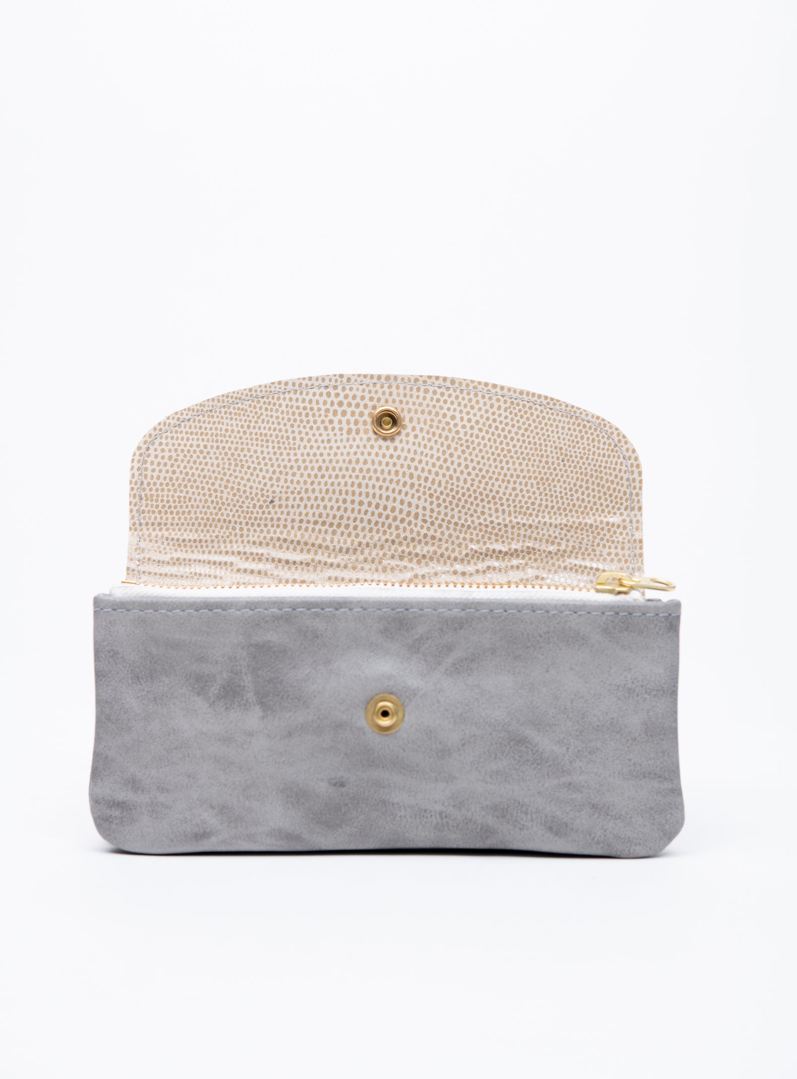 Veinage Minimalist green suede leather wallet MARQUETTE model