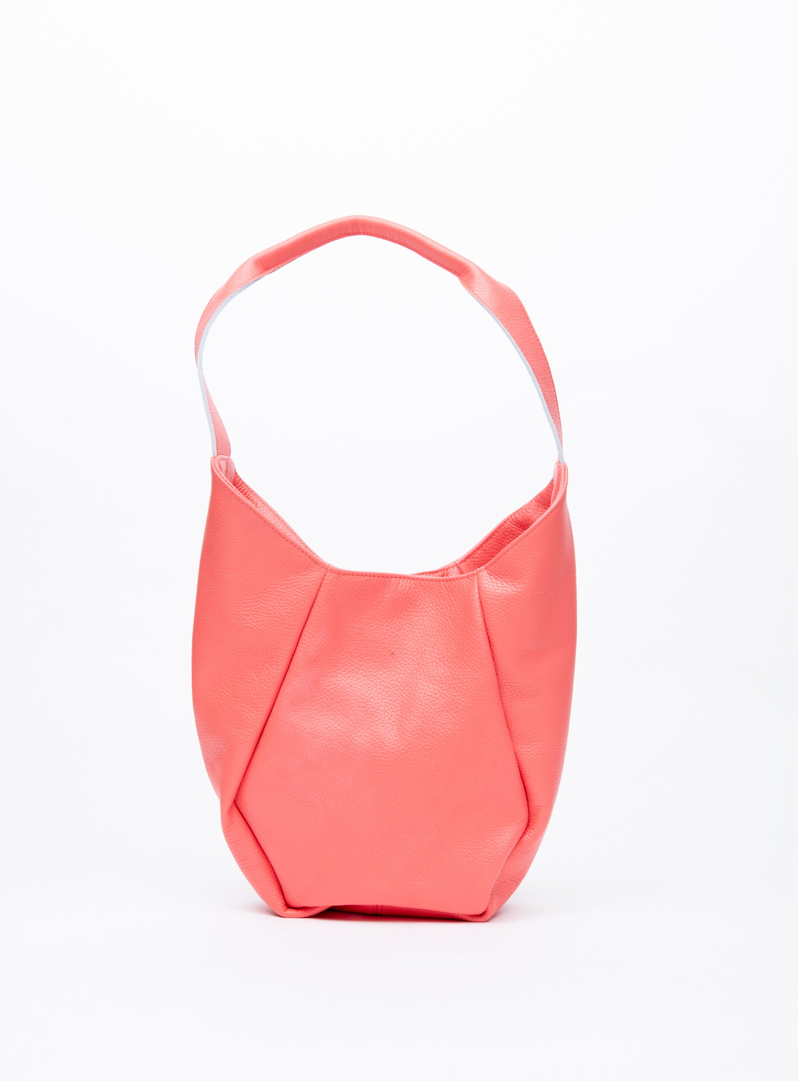 Geometrical leather tote bag MONT-ROYAL model, Veinage handmade in Montreal, Canada