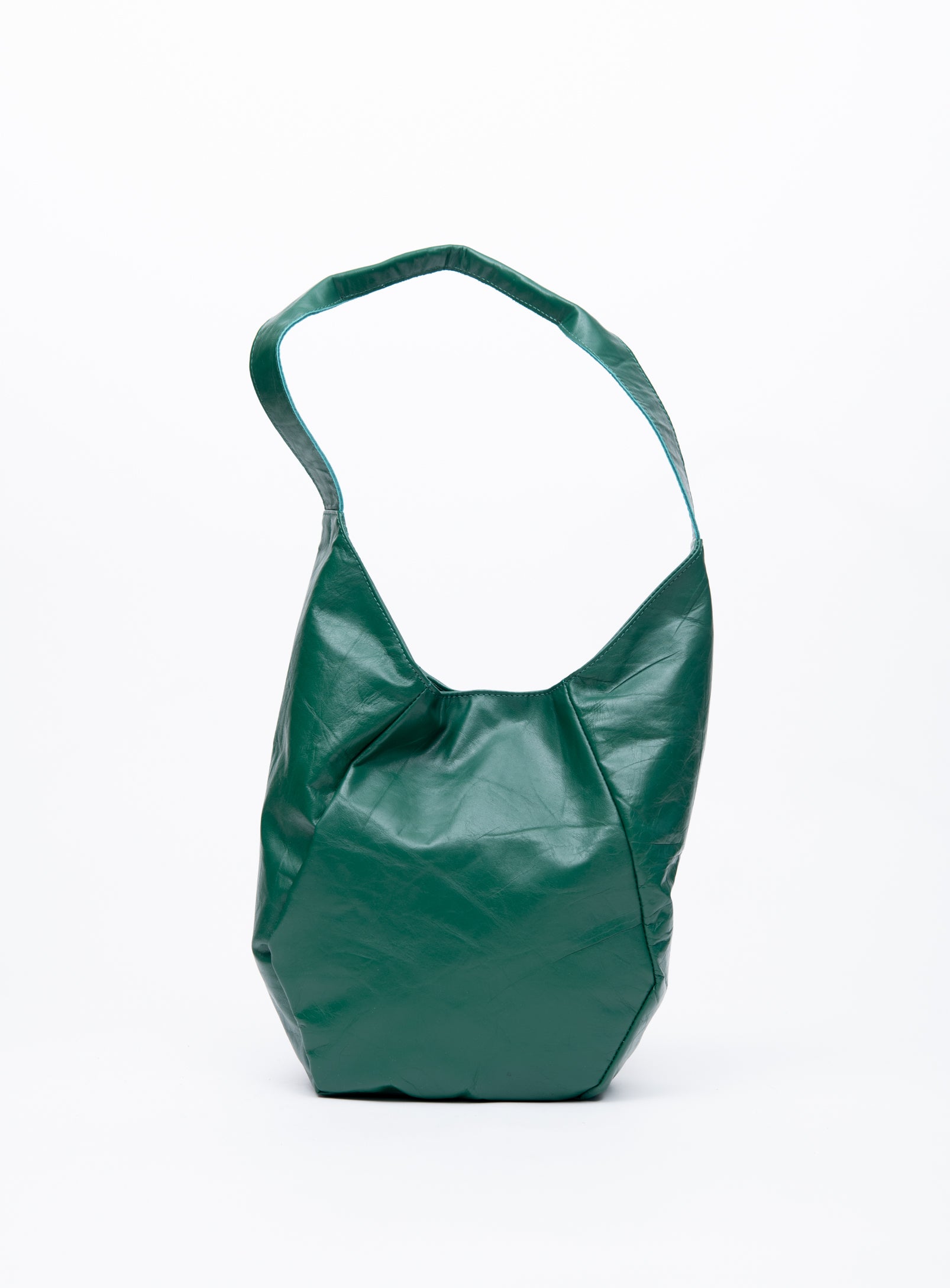 Geometrical leather tote bag MONT-ROYAL model, Veinage handmade in Montreal, Canada